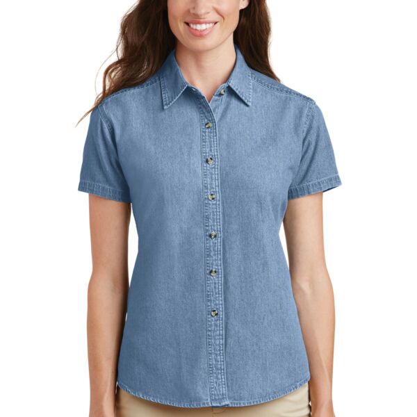 Port & Company Ladies Short Sleeve Value Denim Shirt LSP11 Ladies Short Sleeve Value Denim Shirt Thumbnail