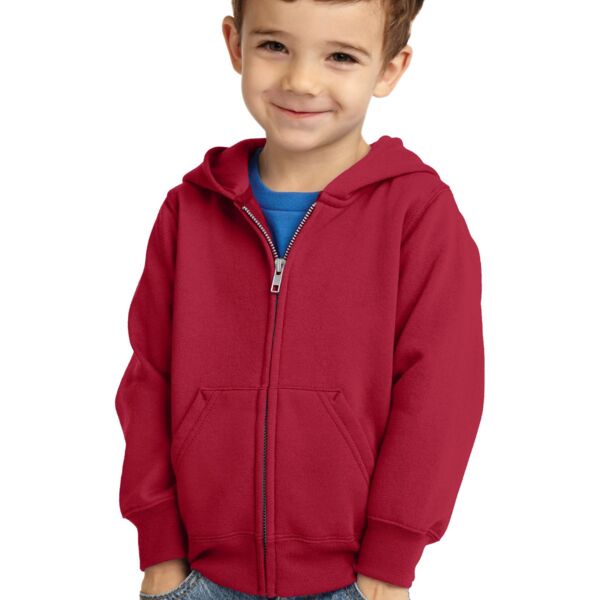 Port & Company Toddler Core Fleece Full Zip Hooded Sweatshirt CAR78TZH Toddler Core Fleece Full Zip Hooded Sweatshirt Thumbnail